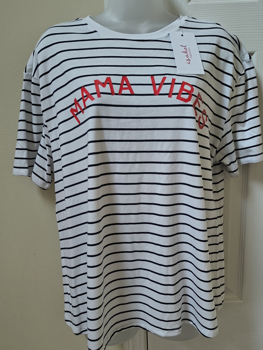 Maternity Short Sleeve Striped T-Shirt Tops for Women